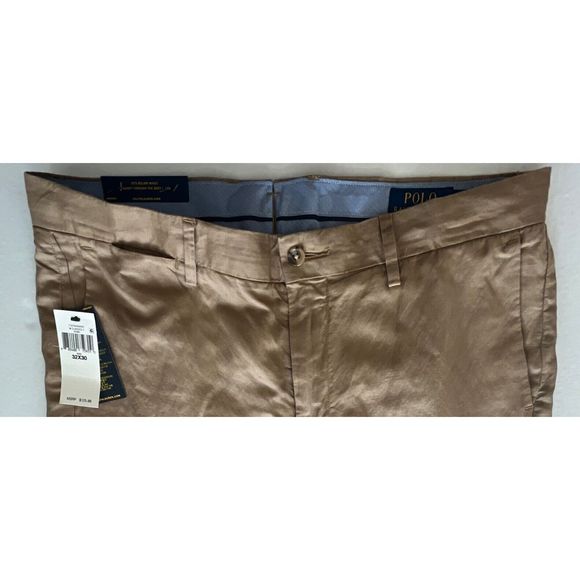 POLO RALPH LAUREN Mens Sz 32x30 Khaki Straight Fit Lightweight Linen Blend Pants - Picture 9 of 12